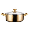 Stainless steel double-handle pot for small hot pot
