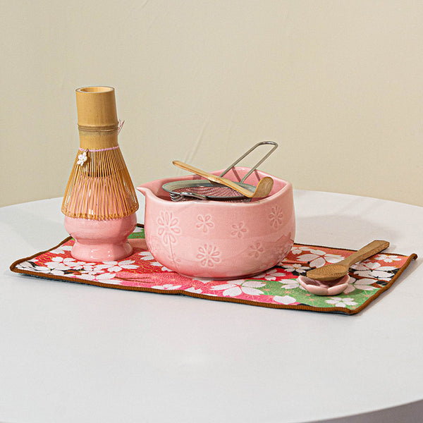 Floral Spout Matcha Bowl Ceramic Tea Set