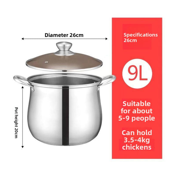 Extra-thick stainless steel soup pot