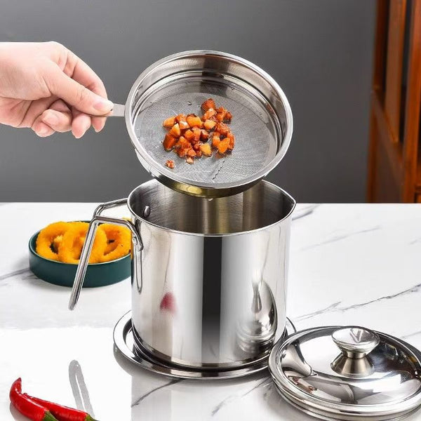 Stainless steel oil filter pot