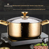 Stainless steel double-handle pot for small hot pot