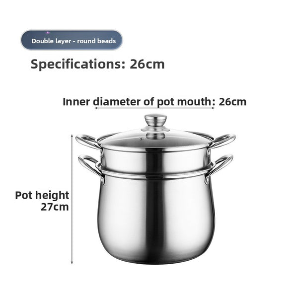 Extra-thick stainless steel soup pot