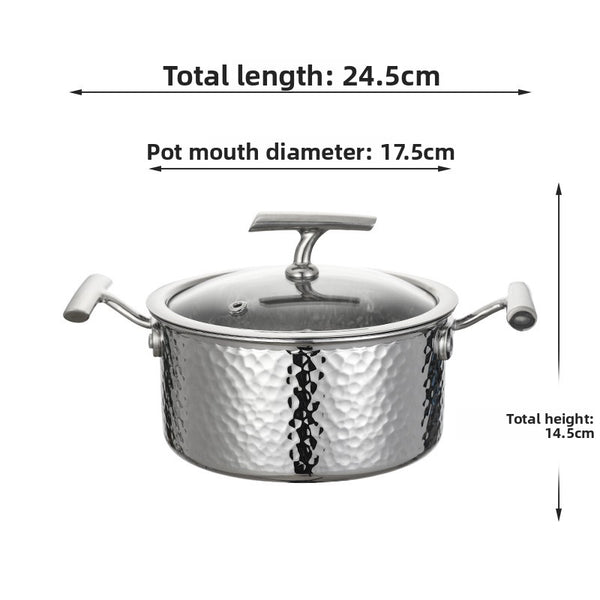 Hammered Texture Stainless Steel Hot Pot Soup Pot