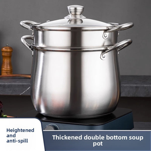 Extra-thick stainless steel soup pot
