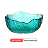 Irregular transparent colored glass bowl