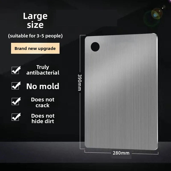 Double-Sided Stainless Steel Kitchen Cutting Board with Round Holes