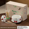 Hand-painted Matcha Tea Whisk Set with Ceramic Bowl