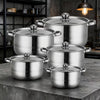 Stainless Steel Cooking Pot Set with Steel Lid