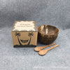 Natural Coconut Shell Bowl Set with Wooden Spoon
