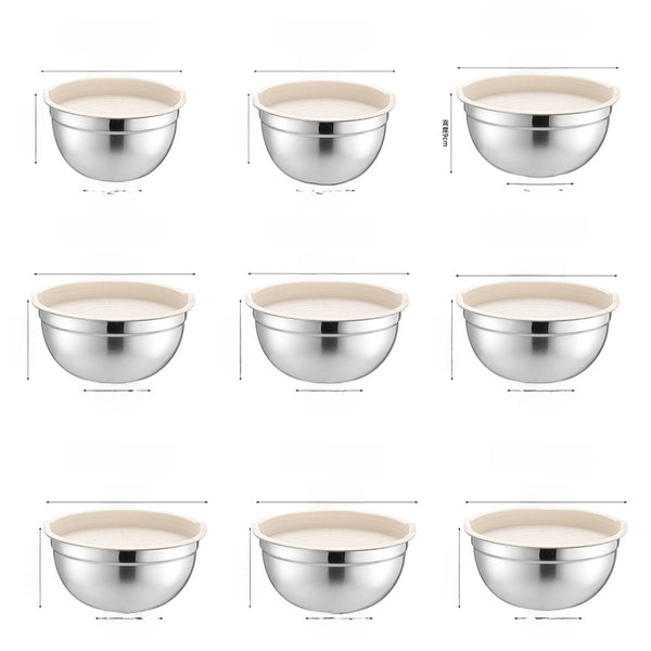 Stainless Steel Mixing Bowl with Silicone Base and Measurement Marks
