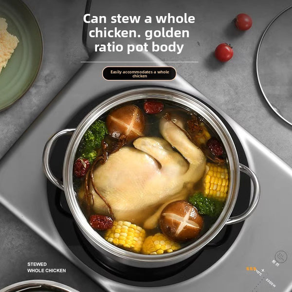 Extra-thick stainless steel soup pot