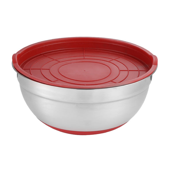 Stainless Steel Mixing Bowl with Silicone Base and Measurement Marks