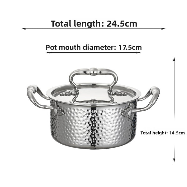 Hammered Texture Stainless Steel Hot Pot Soup Pot
