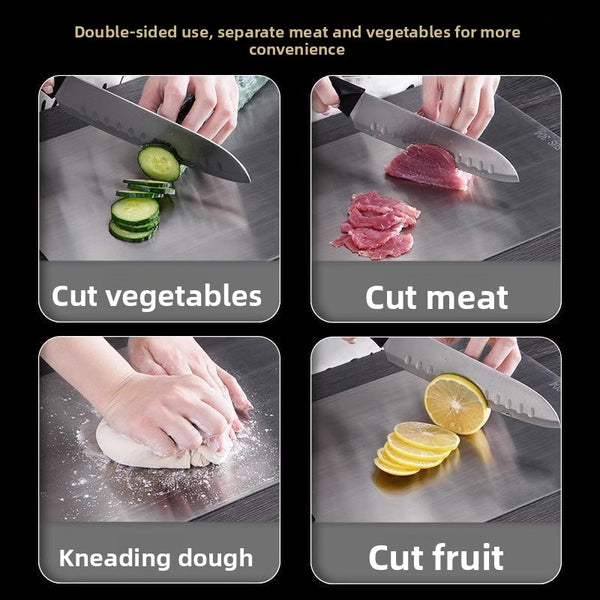 Stainless steel chopping board double-sided