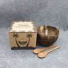 Natural Coconut Shell Bowl Set with Wooden Spoon