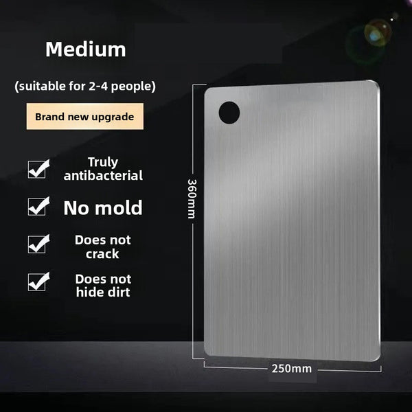 Double-Sided Stainless Steel Kitchen Cutting Board with Round Holes