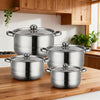 Stainless Steel Cooking Pot Set with Steel Lid
