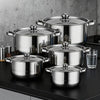 Stainless Steel Cooking Pot Set with Steel Lid