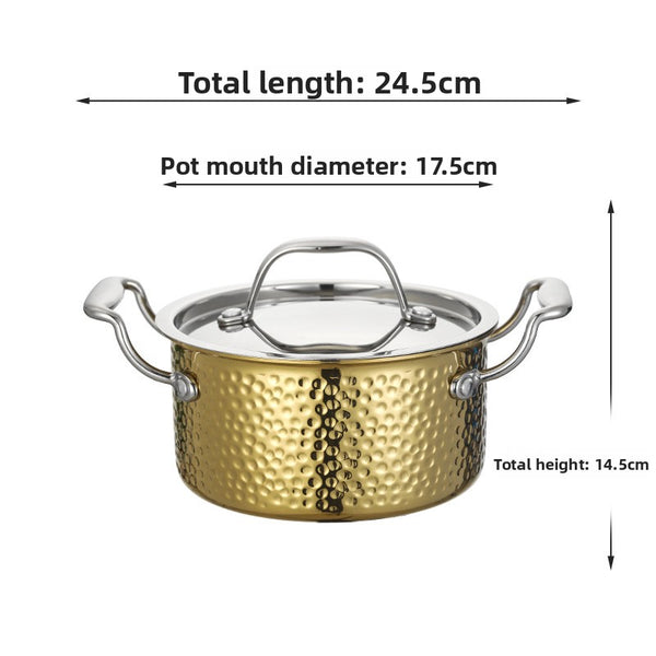 Hammered Texture Stainless Steel Hot Pot Soup Pot
