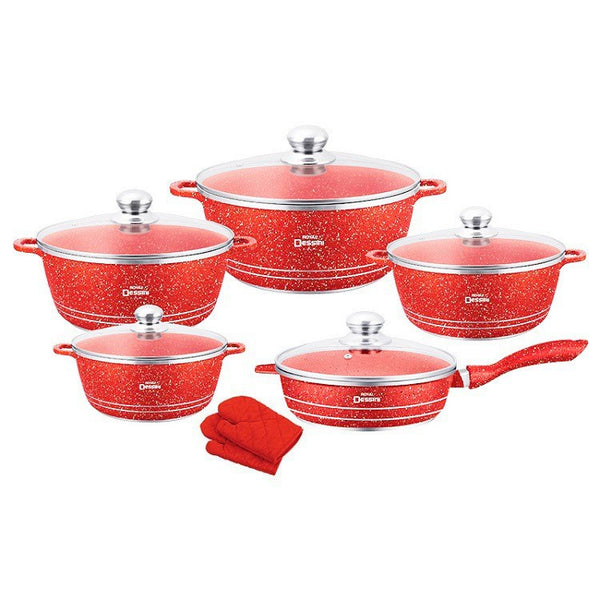 Marble 12-Piece Non-Stick Aluminum Pot Set