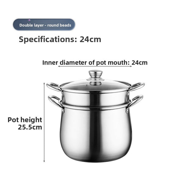 Extra-thick stainless steel soup pot
