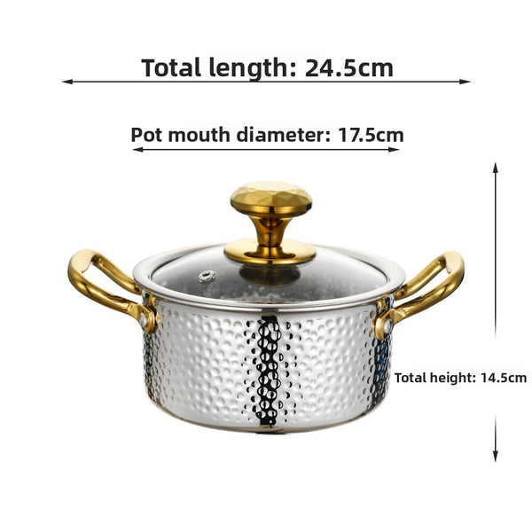 Hammered Texture Stainless Steel Hot Pot Soup Pot