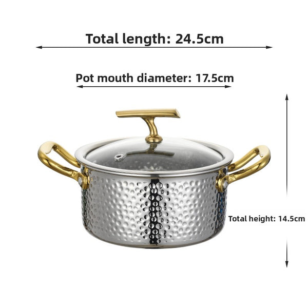 Hammered Texture Stainless Steel Hot Pot Soup Pot