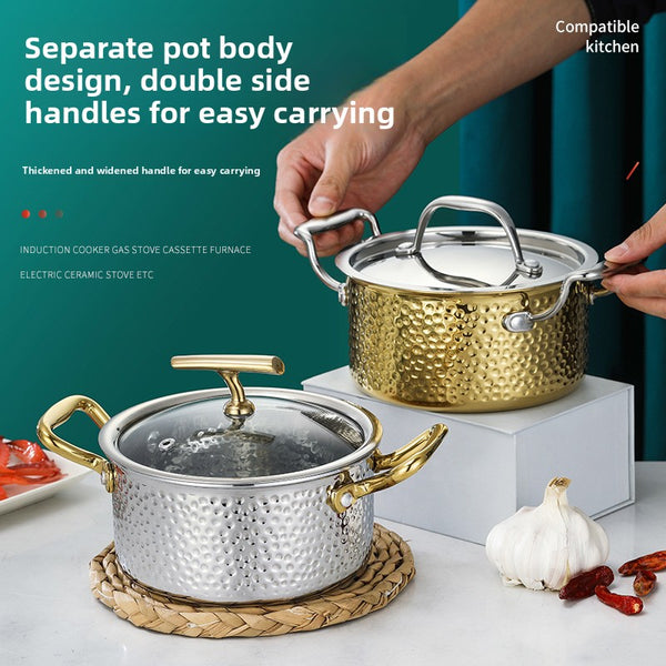 Hammered Texture Stainless Steel Hot Pot Soup Pot