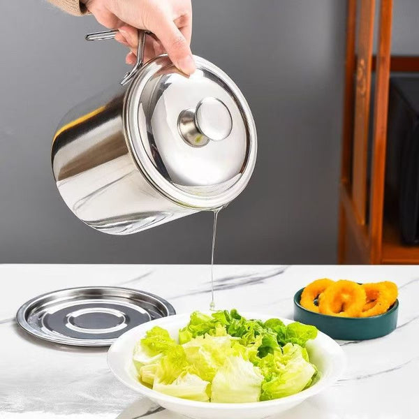 Stainless steel oil filter pot