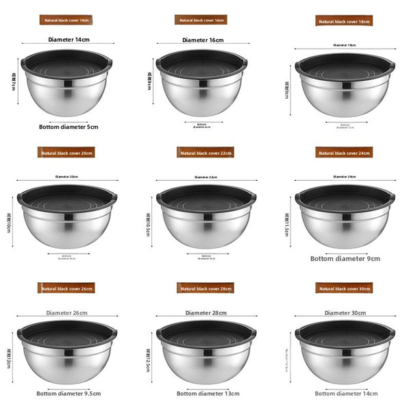 Stainless Steel Mixing Bowl with Silicone Base and Measurement Marks