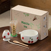 Hand-painted Matcha Tea Whisk Set with Ceramic Bowl