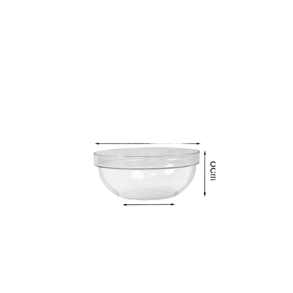 Large transparent thickened PC salad bowl