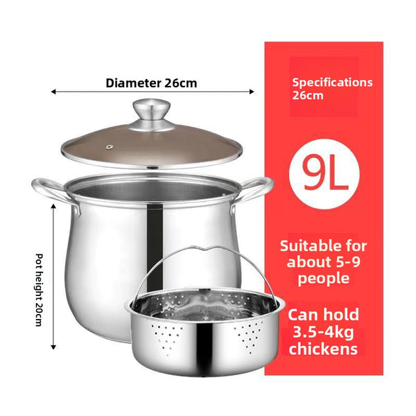 Extra-thick stainless steel soup pot