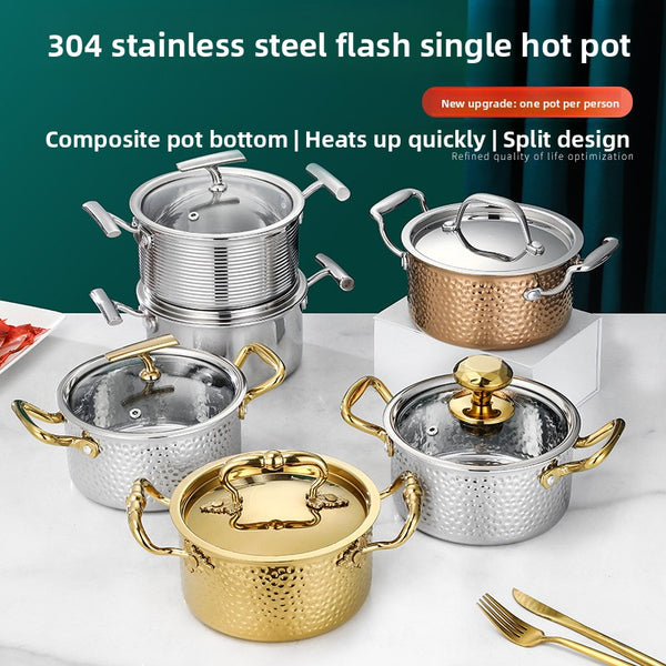 Hammered Texture Stainless Steel Hot Pot Soup Pot