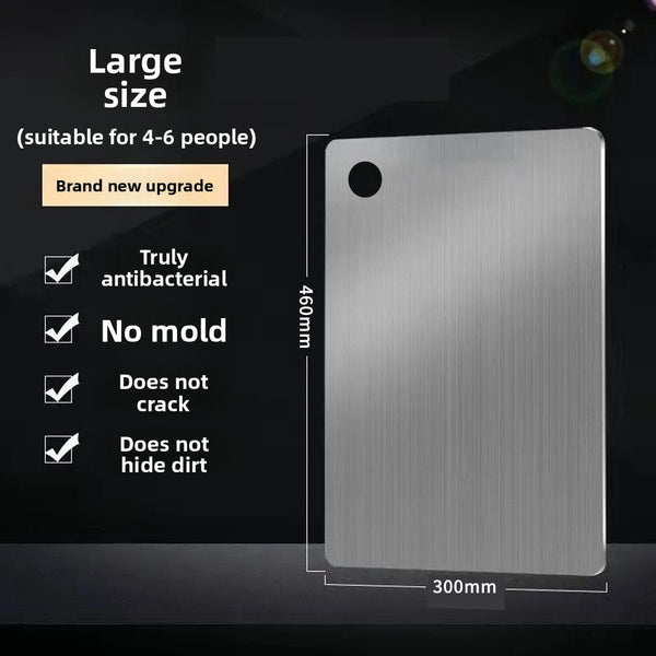 Double-Sided Stainless Steel Kitchen Cutting Board with Round Holes