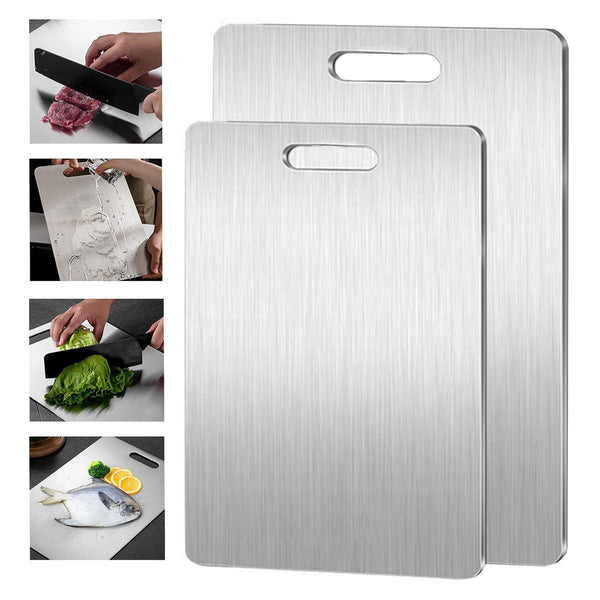Stainless steel chopping board double-sided