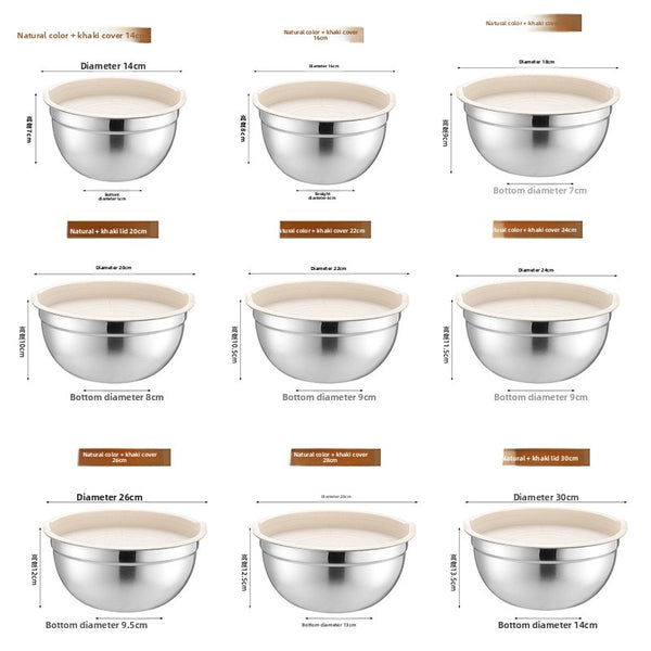 Stainless Steel Mixing Bowl with Silicone Base and Measurement Marks