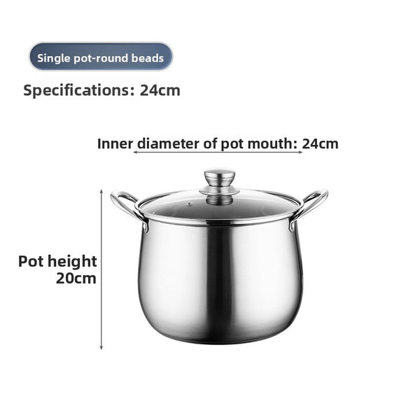 Extra-thick stainless steel soup pot