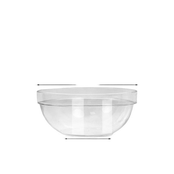 Large transparent thickened PC salad bowl
