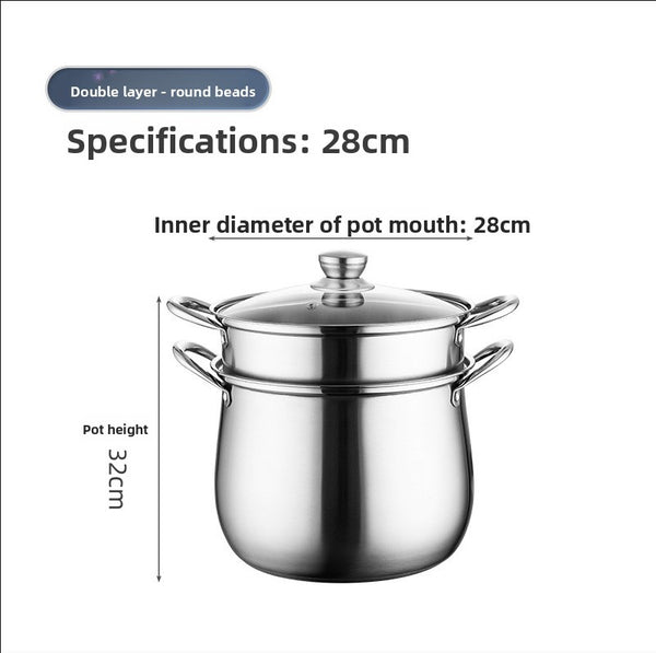 Extra-thick stainless steel soup pot